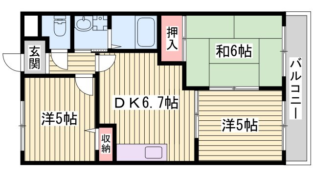 Sメゾン魚住の間取り
