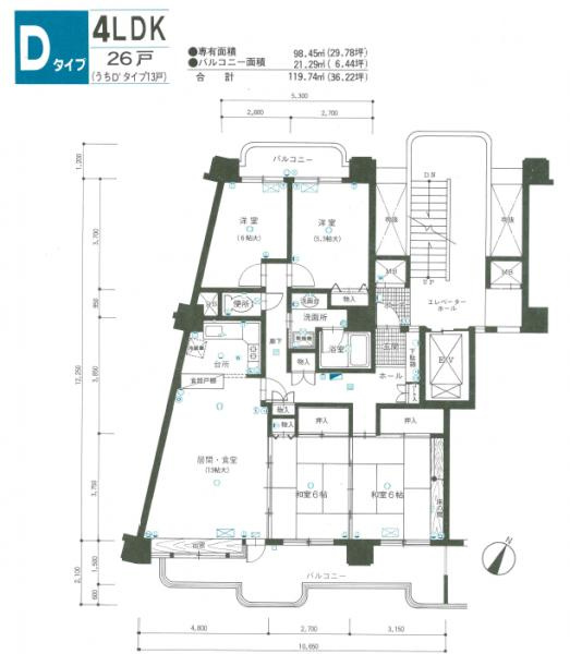 【間取り】 | リフォーム前。
全室洋室、3LDKになります。