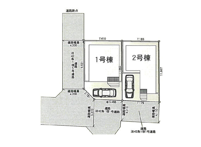 【区画図】 | 志木市中宗岡2丁目　新築一戸建住宅　全2棟　(志木本店) | 車の通りが少ない閑静な住宅地でのびのび暮らせます。