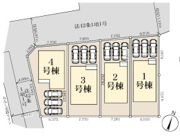 《仲介手数料無料》蓮田市西新宿４丁目66-6新築一戸建てリーブルガーデンの区画図