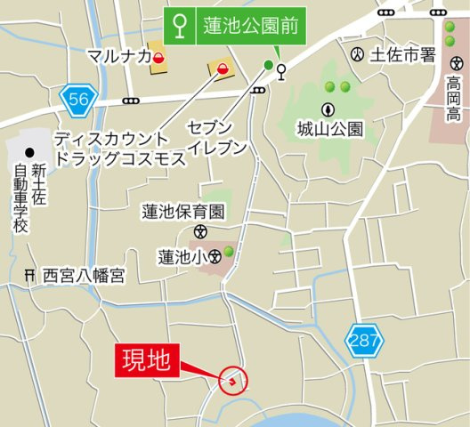 土佐市蓮池3期2棟　2号棟の地図|1号棟