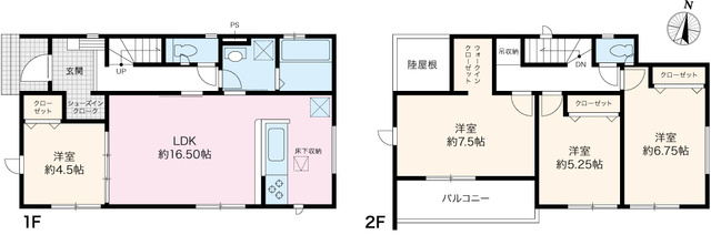 土佐市蓮池3期2棟　2号棟の間取り|2号棟