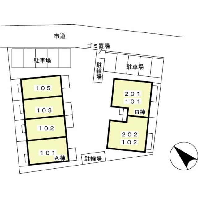 メゾン・エスポワールBのその他|配置図です。