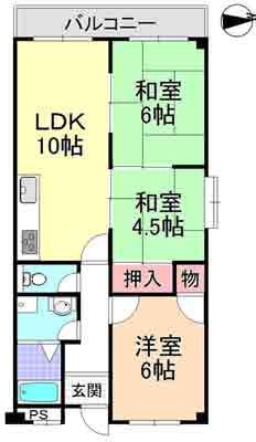 【間取り】 | ドミール仲谷１号館