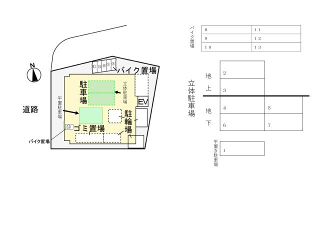 ウエストサイド中山道の駐車場