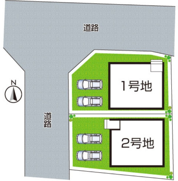 野洲市近江富士　新築戸建　２号地の区画図