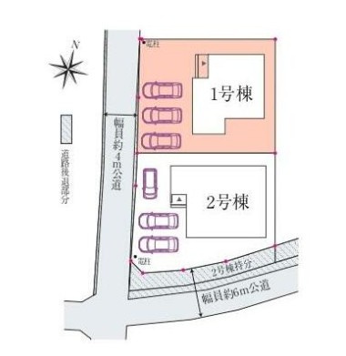 新築戸建　富士宮市淀師　全2棟　1号棟の区画図|1号棟