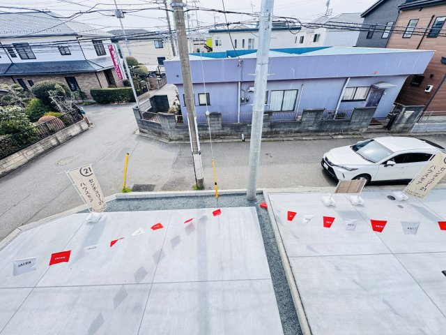 流山市こうのす台新築戸建【江戸川台小学校：9分】の展望|バルコニーより南側眺望・南道路で日当たり良好♪