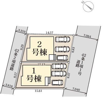 【区画図】 | 読谷村比謝（全2棟）1号棟 | 1号棟　