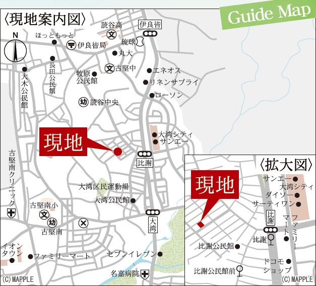 読谷村比謝（全2棟）1号棟の地図|地図♪