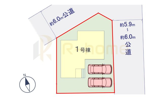 取手市戸頭18期　新築戸建て　1号棟の区画図|大きなお買い物だからこそ、メリット・デメリットを伝えさせて頂きます。
R-homeにお任せください♪
