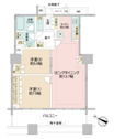 【間取り】 | 南西向き2LDK
専有面積65.82平米