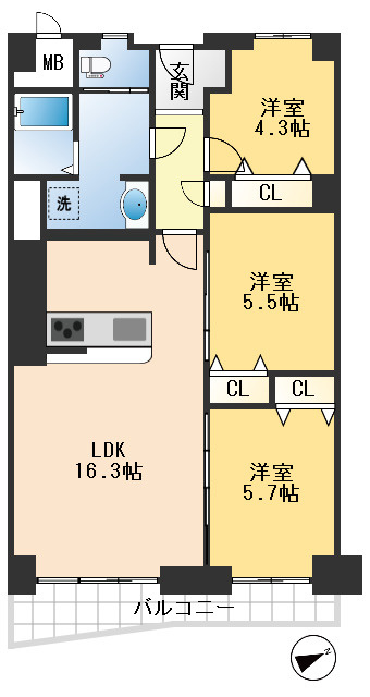 千里山田D住宅の間取り