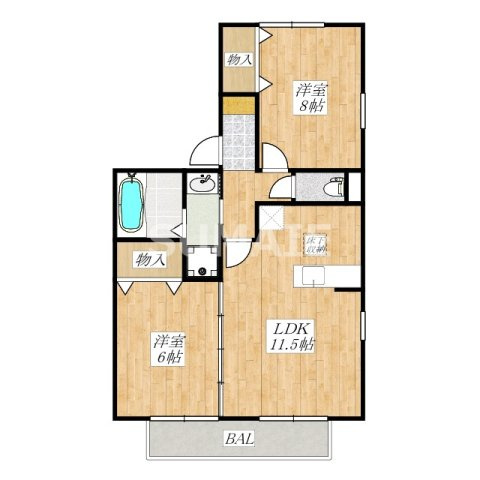 フローラの間取り|人気のオールフローリングです。