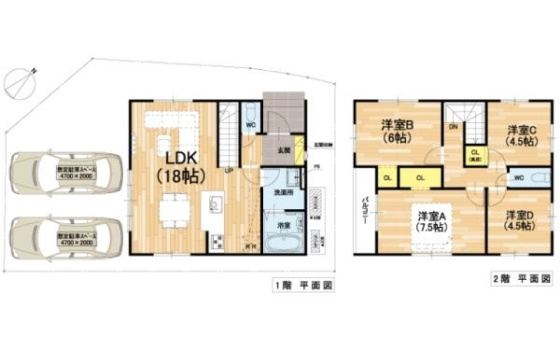 野洲市近江富士　新築戸建　1号地の区画図