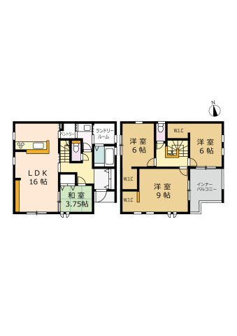 【間取り】 | ＼家 賃６～７万払うならコレ／諸経費込で月６万 円台！車ローン相 談 可＆賢く暮らす家   | １号棟間取り