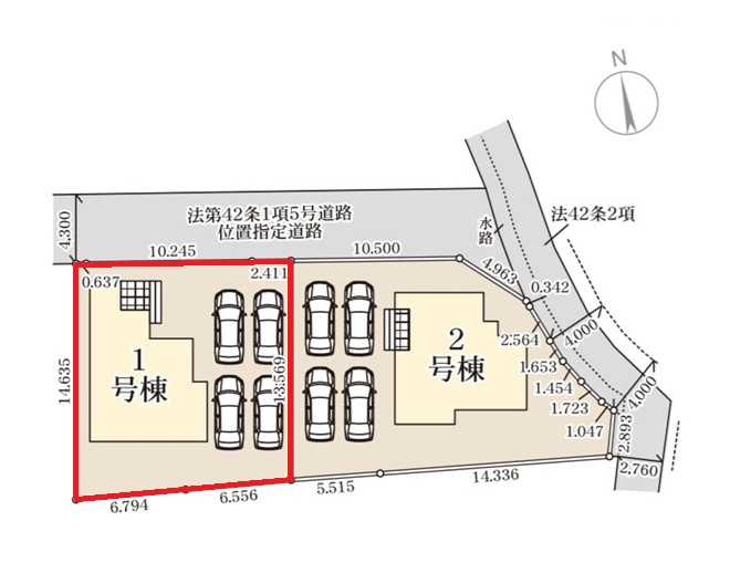 リーブルガーデン  日立市東多賀町　3期　1の区画図|内覧、気になる他の物件と合わせての現地ご案内も可能です。HPから、またお電話でも、お気軽にお問い合わせください。