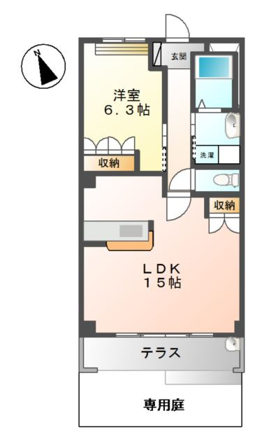ガーデニングヒルズ北野３４５の間取り