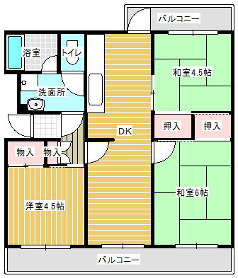 戸頭第一住宅6号棟の間取り