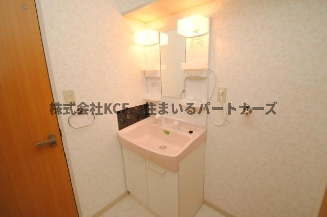 テラスコート花水木C棟の洗面所|独立洗面化粧台が付いています