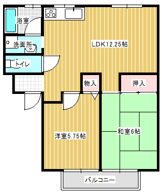 サニーヒルやまぐちAの間取り