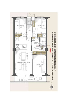 【間取り】 | 東千葉ハイツ２号棟 | ◆専有面積70.76㎡◆3LDK◆