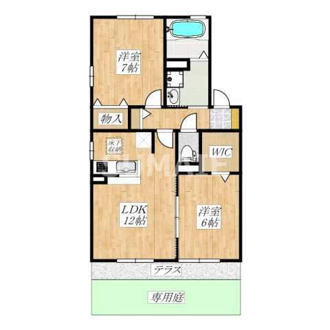 Ｄｅａｒ Ｃｏｕｒｔ　Ⅰの間取り|間取りです
