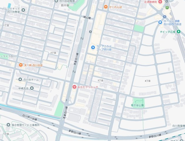 神戸市須磨区白川台　第4期　新築一戸建ての地図