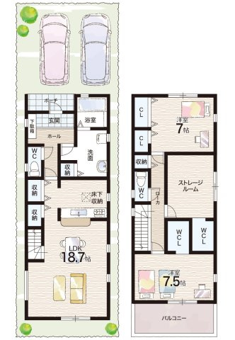 神戸市須磨区白川台　第4期　新築一戸建ての間取り|1号地
