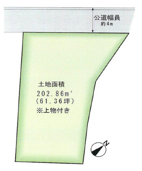 高砂市高砂町鍵町　土地の土地図|敷地約61坪です。