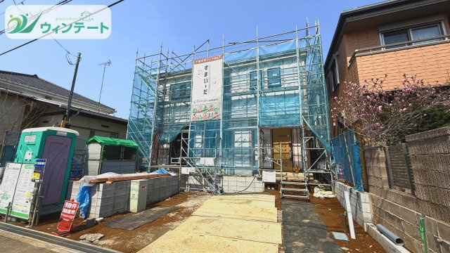 牛久市神谷1丁目01期　新築戸建　1号棟の前面道路含む現地写真|現在建築中です！お近くの同仕様内観の物件も見れますのでお気軽にお問い合わせください！