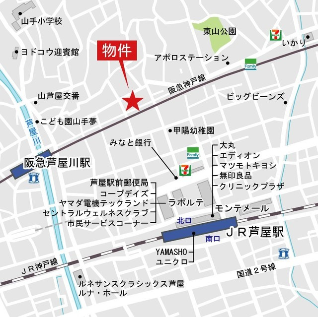 パーク・ハイム東芦屋町の地図