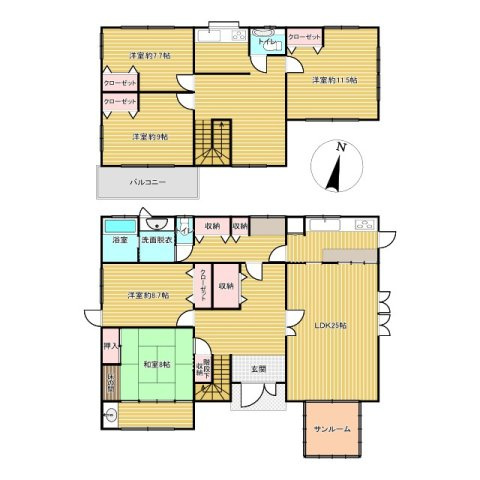 潮来市辻中古戸建の間取り