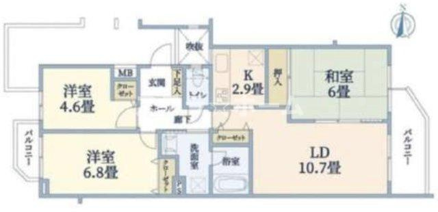 コスモ上野東の間取り|3LDKの物件です