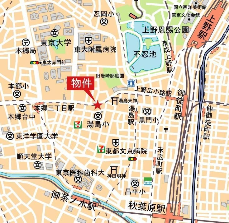 ルジェンテ文京湯島の地図