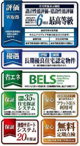 三郷市早稲田７丁目新築戸建（早稲田７丁目２期）の構造・工法・仕様|各種税制優遇ある長期優良住宅認定物件・BELS省エネ認定