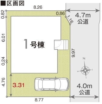 松戸市五香8丁目　1期　新築戸建ての区画図|区画図です♪