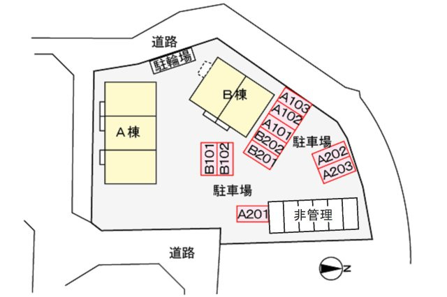 メゾンド・アスカA棟の区画図