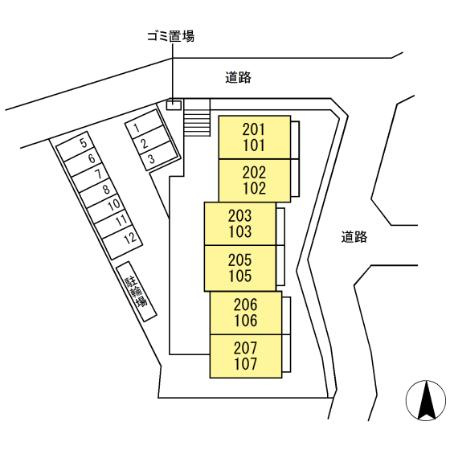 町田市金井ヶ丘４丁目のアパートの区画図