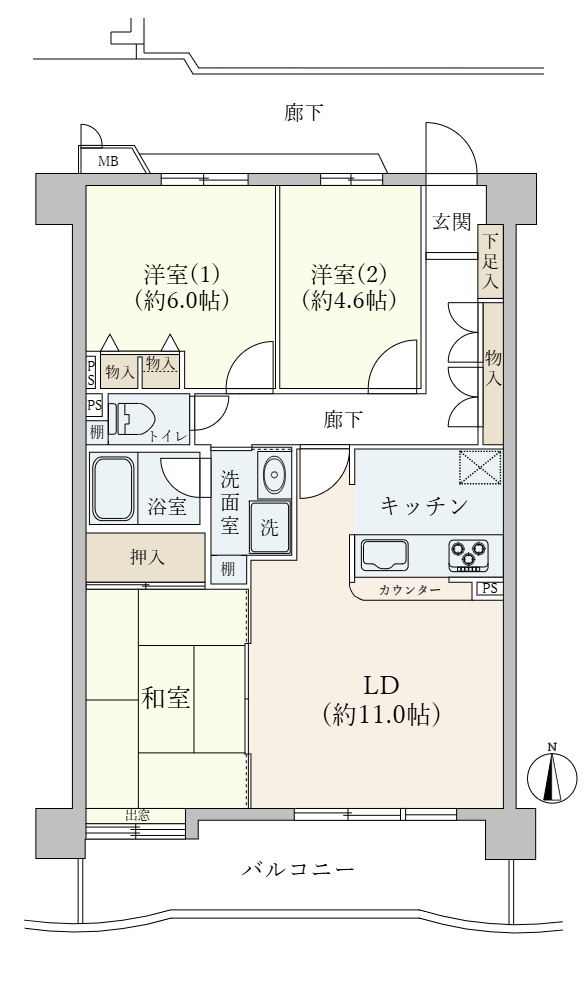 ダイアパレス日進の間取り