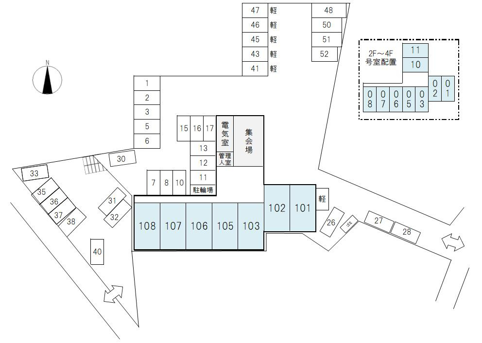 大津市野郷原１丁目の店舗事務所の区画図