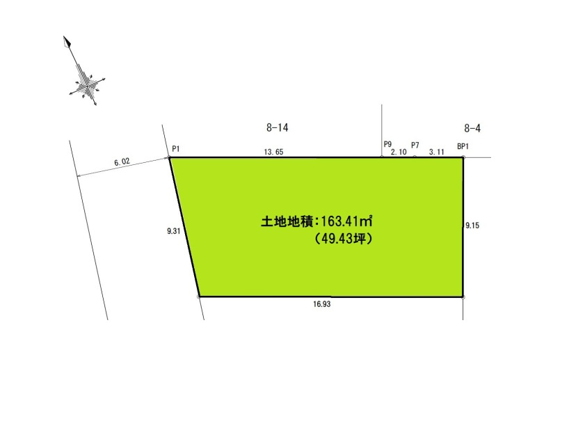 長津田みなみ台2丁目売地【建築条件無し】の土地図