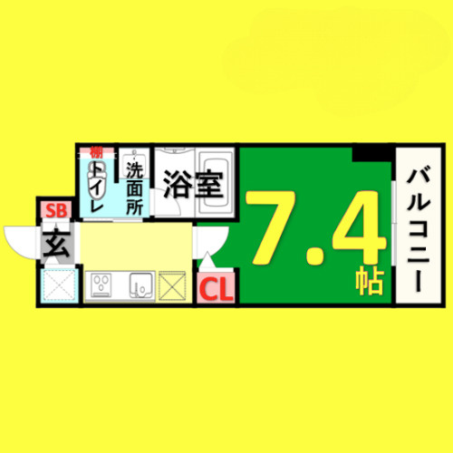 カーサビアンカ黒川　名古屋市賃貸　仲介手数料無料の間取り
