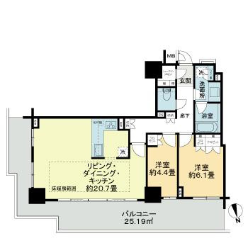 テラス東陽町ネクスタワーの間取り