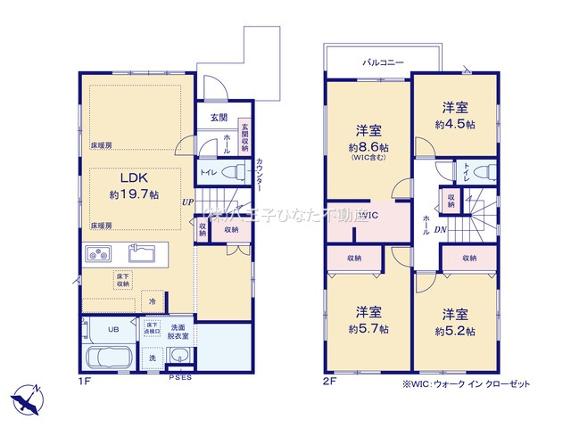 『八王子市新築戸建て』八王子市東浅川町563-5【仲介手数料無料】　８期の間取り|～仲介手数料無料☆八王子ひなた不動産～八王子市東浅川町　新築戸建て