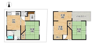 【間取り】 | 4DK・2階建ての中古戸建て！