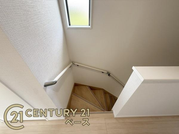 クレイドルガーデン七条 １号棟 ／新築一戸建の内装|■現地撮影写真■こちらは2階階段部分です！