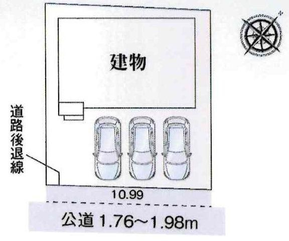 豊川市下長山町59期　全1棟・1号棟の区画図
