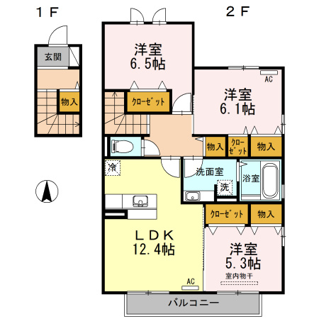 【間取り】 | ラフィーネ双葉　A棟