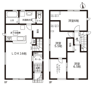【間取り】 | 岐阜市西川手新築建売全4棟！お車並列2台可能！最寄りのバス停徒歩5分！厚見小学校まで徒歩25分！ | 岐阜市西川手新築建売全4棟！お車並列2台可能！最寄りのバス停徒歩5分！厚見小学校まで徒歩25分！